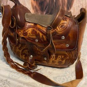 1970's Horse Saddle Leather Purse